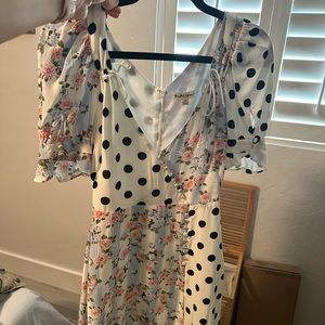 For love and lemons polka dot and floral artsy mini dress